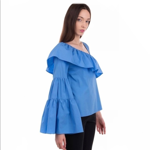 Blue ruffled top Medium $340 - Picture 2 of 10